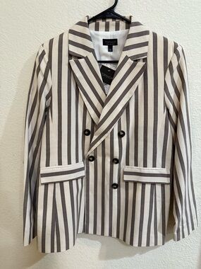 Topshop  Double-Breasted Striped  Blazer